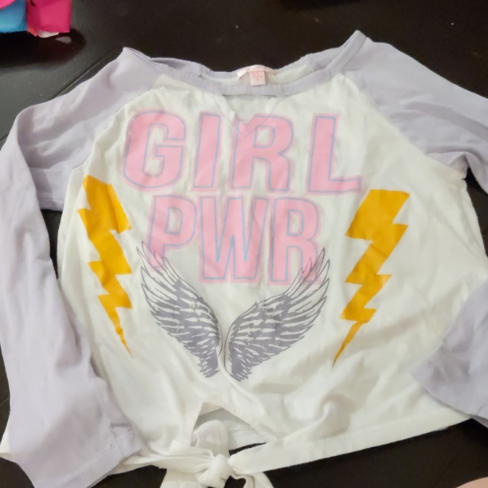 Girl power  kids size 7 long sleeve tee
